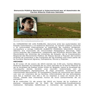 Denuncia Pública Nacional e Interna...