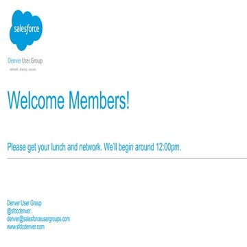 Q1 2015 Denver User Group Presentations