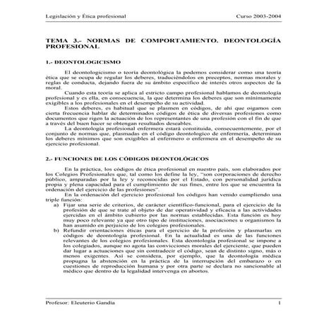  Deontología