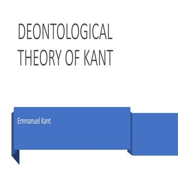 Deontological theory of kant