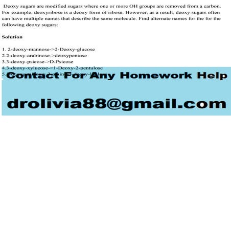 Deoxy sugars are modified sugars where one or more OH groups are remo.pdf