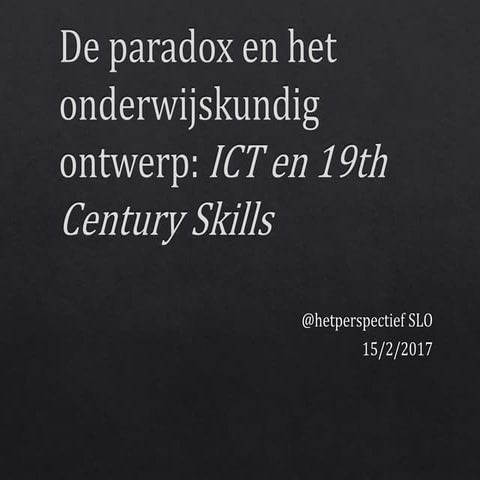De paradox en het onderwijskundig ontwerp