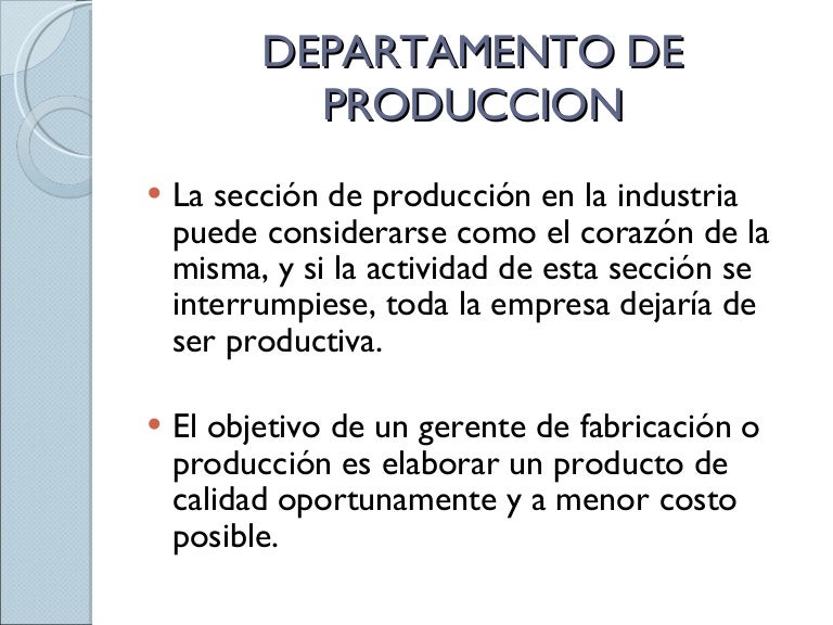 Departamento de produccion
