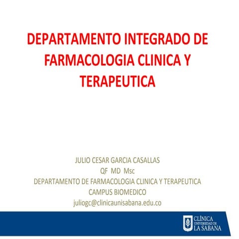 DEPARTAMENTO INTEGRADO DE FARMACOLOGIA CLINICA Y TERAPEUTICA