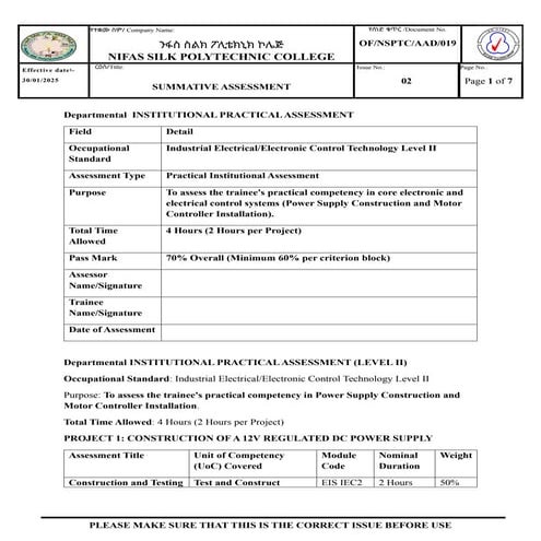 Departmental INSTITUTIONAL PRACTICAL ASSESSMENT.docx