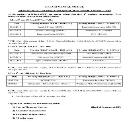 Departmental notice,ece