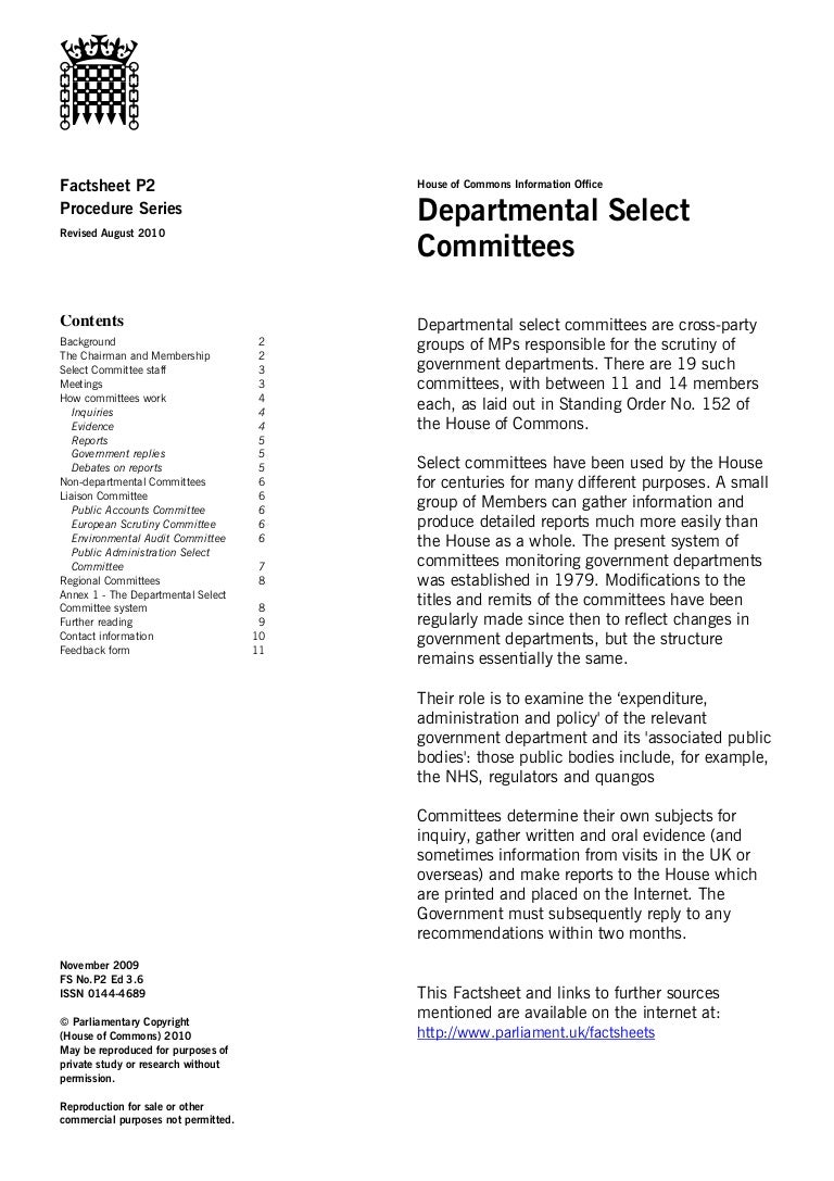 Departmental select committees_(factsheet)[1]