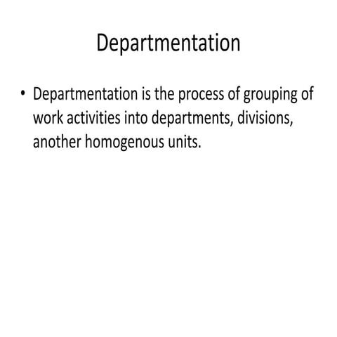 Departmentation