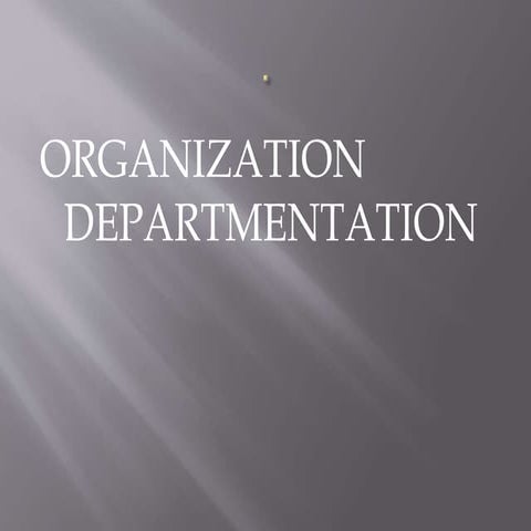 Departmentation