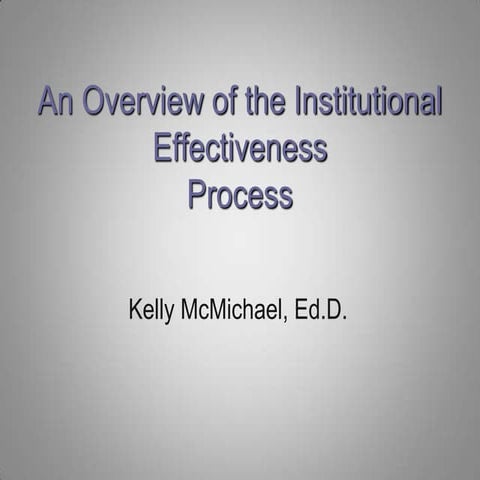Department IE Assessment Process