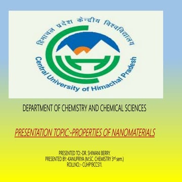 Department of chemistry and chemical sciences