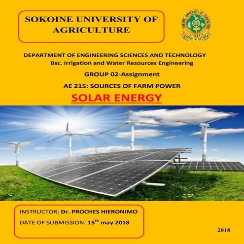 SOLAR ENERGY - FARM POWER REPORT AE 215