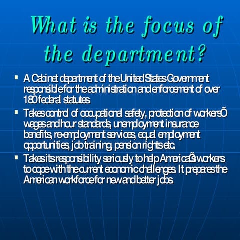 Department Of Labor Presentation