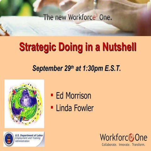 Department Of  Labor  Strategic  Doing  Webinar