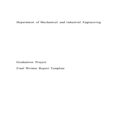 Department of Mechanical and industrial Engineering