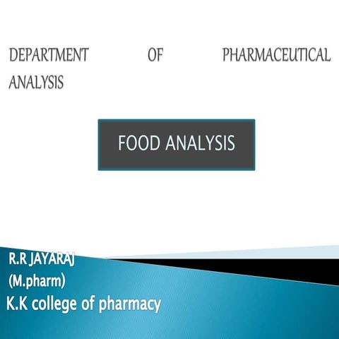 CARBOHYDRATES IN FOOD ANALYSIS