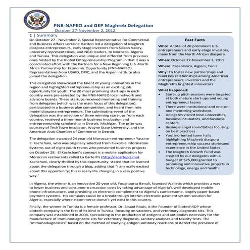 US Department of State PNB-NAPEO Maghreb Delegation Media Kit