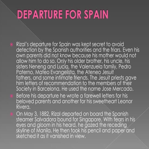 Departure for spain