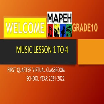 Deped  grade 10 music quarter 1 - lesson 1 to 4