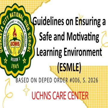 DepEd Order #006 s. 2026 Guidelines on Ensuring a Safe and Motivating ...