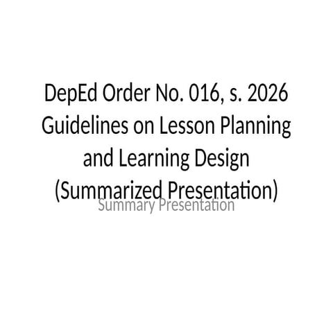 Comprehensive Guidelines on Lesson Planning and Learning Design under ...