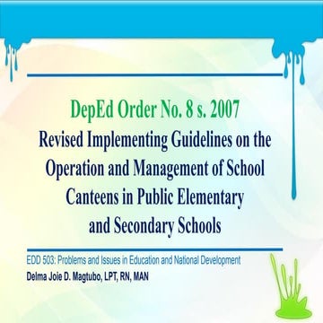 Dep ed order no. 8 s. 2007