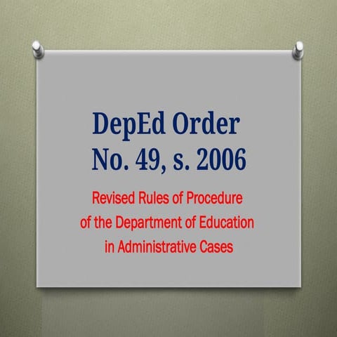 Comprehensive Guide to DepEd Order No. 49, s. 2006: Revised Rules of ...