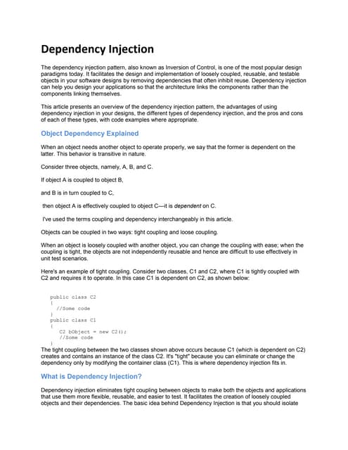 Dependency Injection