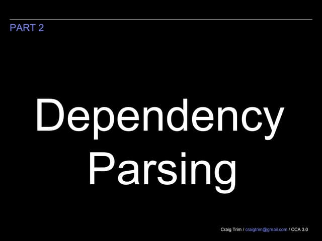 Dependency parsing (2013)