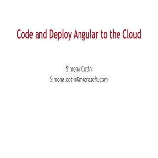 Deploy Angular to the Cloud