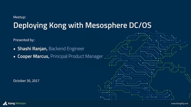 Deploying Kong with Mesosphere DC/OS