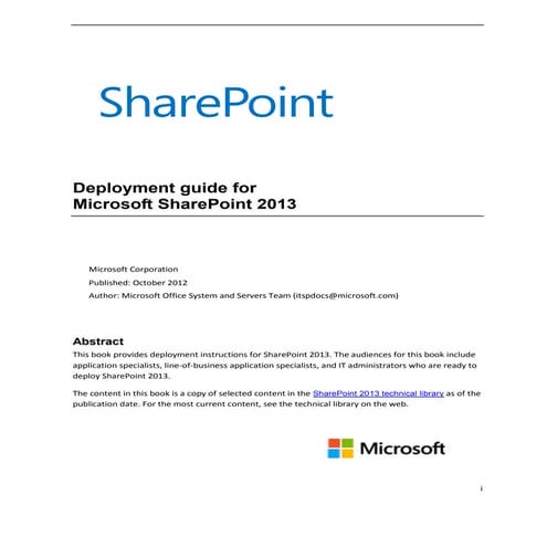 Deployment guide-for-share point-2013
