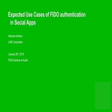 Expected Use Cases of FIDO Authentication in Social Apps