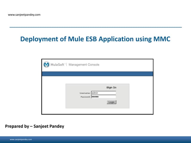 Deployment of Mule ESB Application using MMC