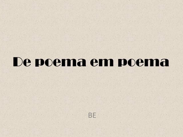 De poema em em poema