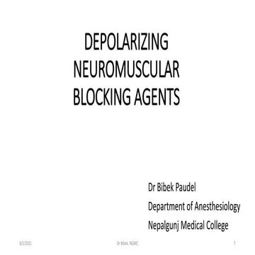 Depolarizing neuromuscular blocking agents