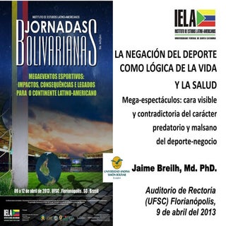 Deporte como logica de muerte JBreilh