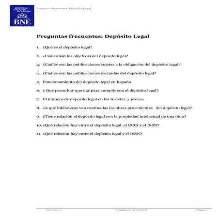 Preguntas frecuentes sobre el Deposito Legal en España