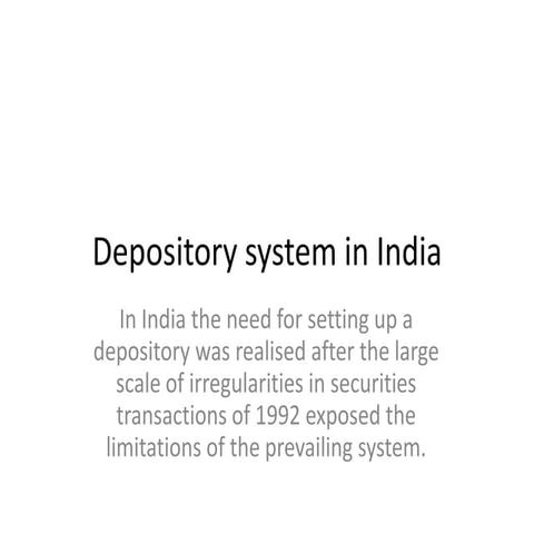 Depository system | PPTX