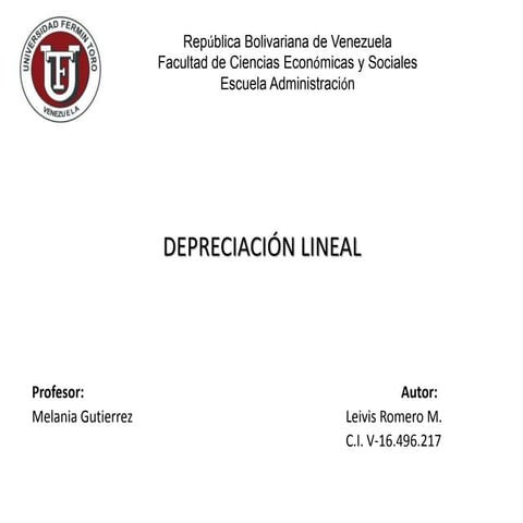 Depreciacion lineal