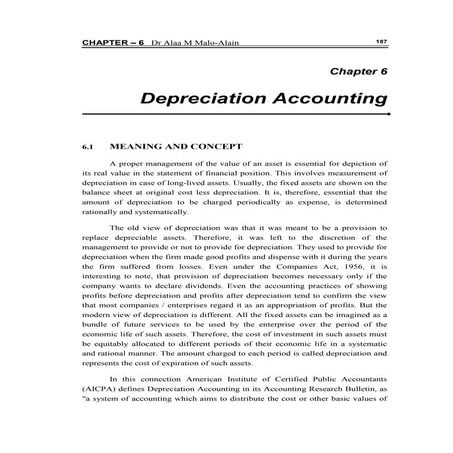 Depreciation accounting