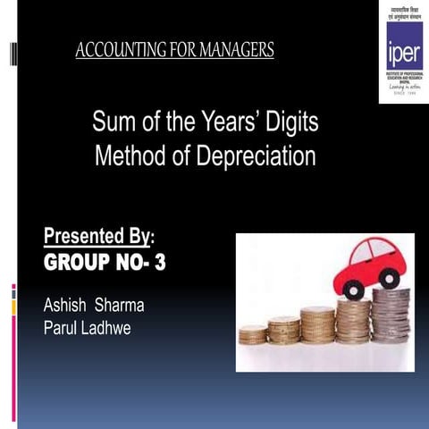 Depreciation method, finance