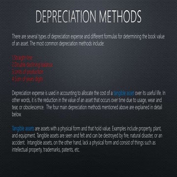Depreciation methods