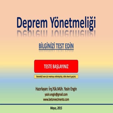 Deprem yönetmeliği test