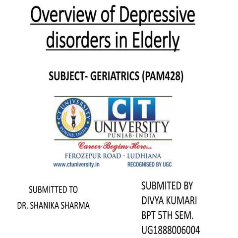 Depresive disorder in elderly.