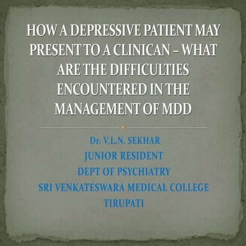 MAJOR DEPRESSIVE DISORDER