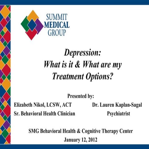 Depression: What Is It and What Are My Treatment Options? (Community Lecture)