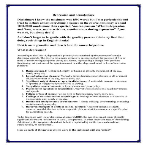 Depression and neurobiology.docx
