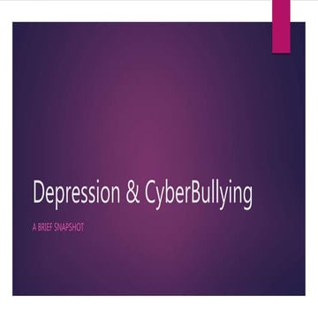 Depression cyberbullying