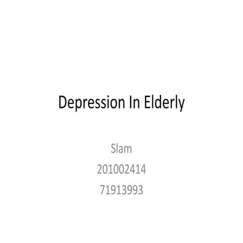 Depression in elderly